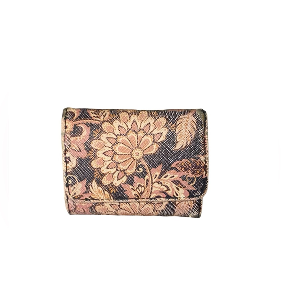 Floral mini wallet navy color